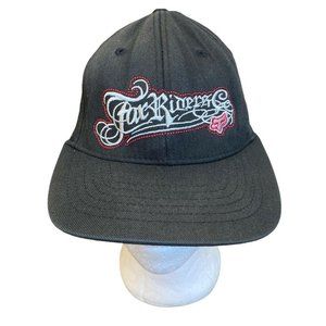 Youth Fox Racing Hat Fox Riders Co. Fitted Embroidered Black Faded OSFM